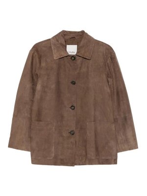 S MAX MARA: casual jackets - Smmastrale Mud Leather Jacket