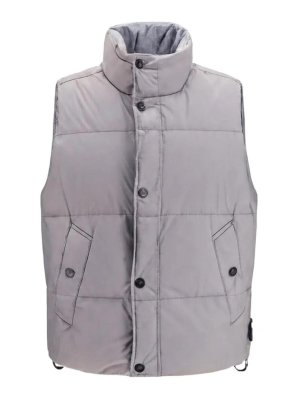 STONE ISLAND: casual jackets - Sleeveless Jacket W/Feather Rds Gray