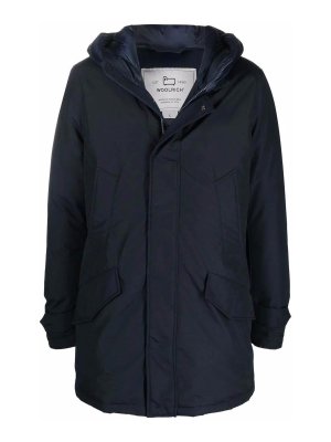 WOOLRICH: casual jackets - Polar High Collar Parka Melton Blue