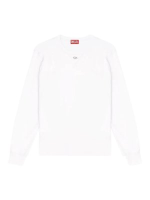 DIESEL: t-shirts - T-Madjust-Ls-Tr Maglietta White