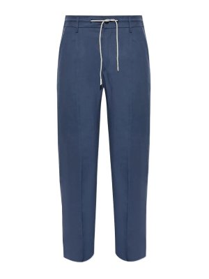 ELEVENTY: casual trousers - Blue Elasticated Jogger Pants