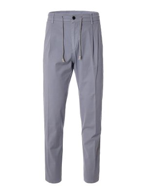 ELEVENTY: casual trousers - Light Blue Elasticated Jogger Pants