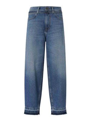 Pinko: flared jeans - Estelle Belt Egg Medium Blue D Lavaggio Medio