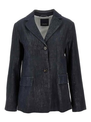 S MAX MARA: blazers - Smmleone Navy Blue Jacket