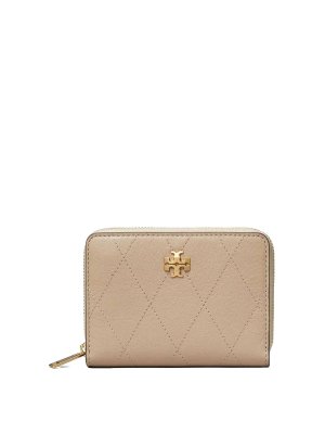 TORY BURCH: wallets & purses - Charlie Quilted Small Zip Around Wallet