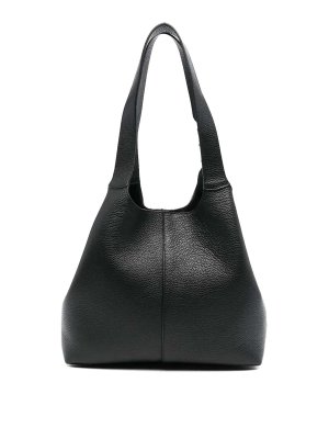 COCCINELLE: shopper - Borsa a mano in pelle granata/noir