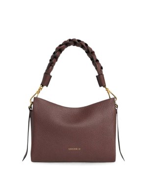 COCCINELLE: shopper - Borsa a mano in doppia pelle granata