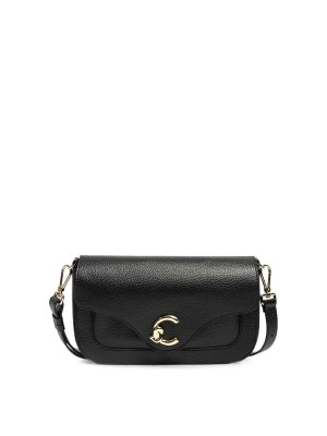 COCCINELLE: shopper - Borsa a mano in pelle granata/noir