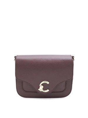 COCCINELLE: shopper - Borsa a mano in pelle martellata/bacca