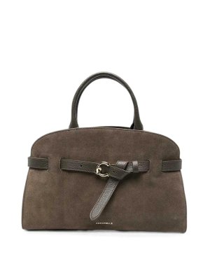 COCCINELLE: shopper - Borsa a mano Pelle scamosciata/Pelle granata