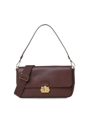 COCCINELLE: shopper - Borsa a mano in pelle martellata/bacca