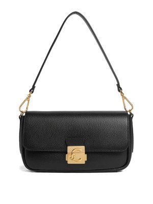COCCINELLE: shopper - Borsa a mano in pelle granata/noir