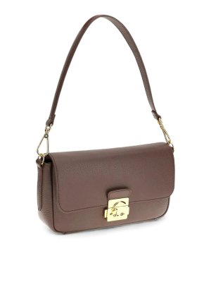 COCCINELLE: shopper - Borsa a mano in pelle martellata/bacca