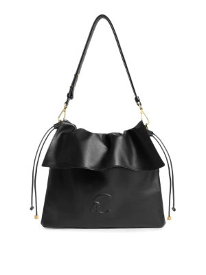 COCCINELLE: shopper - Borsa a mano Pelle Liscia/Noir