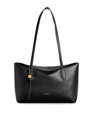 COCCINELLE: shopper - Borsa a mano in pelle granata/noir