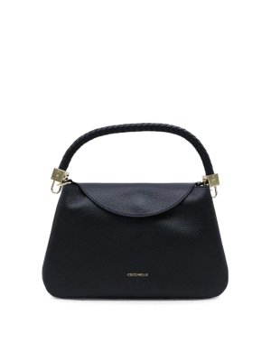 COCCINELLE: shopper - Borsa a mano in pelle granata/noir