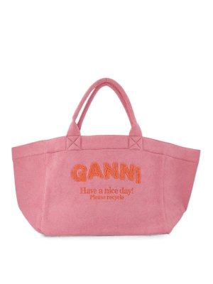 GANNI: shopper - Parfait XXL Shopper Beach Resort Rosa