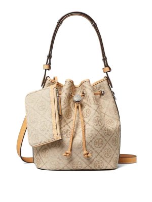 TORY BURCH: Bucket bags - T Monogram Bucket Bag Flax