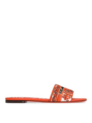 DOLCE & GABBANA: sandals - Flat Slides Multicolor/Orange