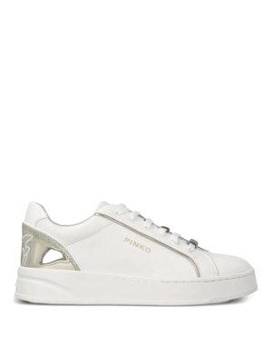 Pinko: sneakers - Iris 01 - Sneaker Pelle Di Vitello Latte