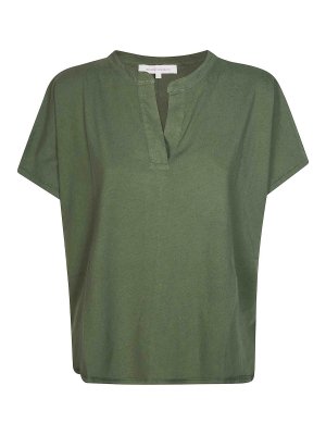 ABSOLUT CASHMERE: polo shirts - Tiffany Open Linen Polo