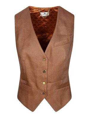 ELISABETTA FRANCHI: Gilets - Gilet - Marron