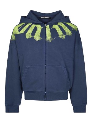 Palm Angels: Sweatshirts & Sweaters - Big Neck Logo Zip Loose Hoody