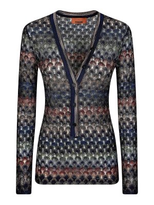 MISSONI: Strickpullover mit V-Ausschnitt - V-Pullover - Bunt
