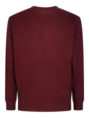 FILIPPO DE LAURENTIIS: Strickpullover mit Rundhalsausschnitt - Rundhalspullover - Dunkelrot