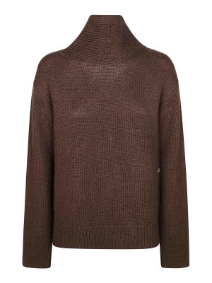 GANNI: cardigans - Chunky Yak Mix Open Back Pullover