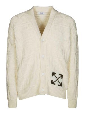 OFF-WHITE: Cardigans - Cardigan - Creme