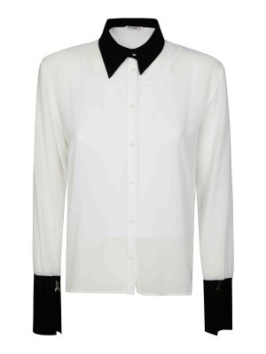 PATRIZIA PEPE: shirts - Shirt With Contrasting Collar And Cuffs