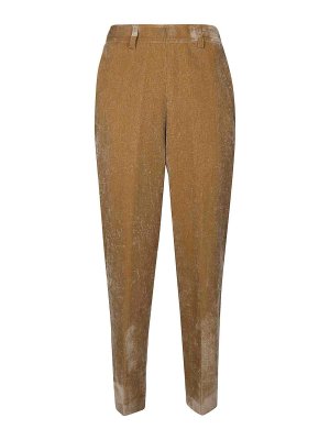 MOMONI: casual trousers - Trousers Behind Lurex Velvet