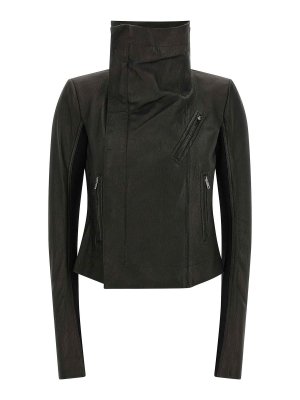 RICK OWENS: レザージャケット - レザージャケット - 黒