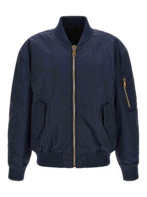 Balmain: bombers - Logo embroidery bomber jacket
