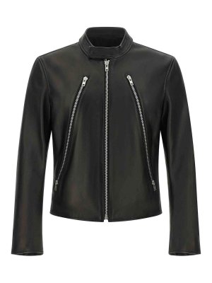 Maison Margiela: レザージャケット - レザージャケット - 黒