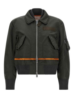 Sacai: Manteaux au genou - Manteau Au Genou - Vert