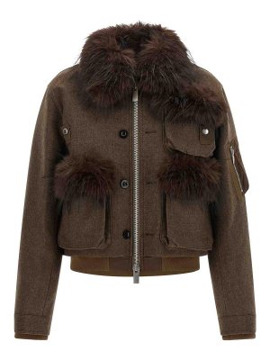 Sacai: short coats - Double collar blouson