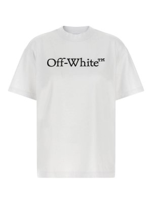 OFF-WHITE: t-shirts - big logo bookish' t-shirt