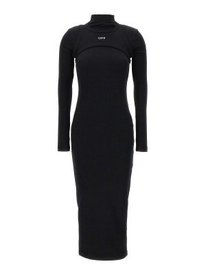 OFF-WHITE: Turtlenecks & Polo necks - off stamp rib' dress