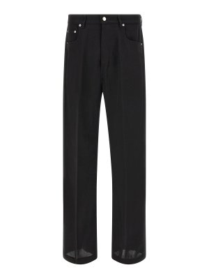 RICK OWENS: ストレートジーンズ - ストレートジーンズ - 黒