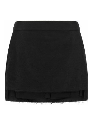 RICK OWENS: mini skirts - fog cutoff' skirt