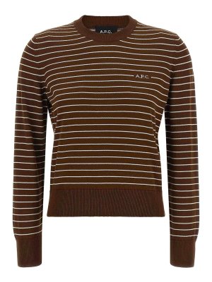 A.P.C.: Suéteres con cuello pico - Suéter Cuello Redondo - Marrón