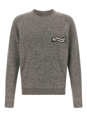 DSQUARED2: Suéteres con cuello pico - Suéter Cuello Redondo - Gris