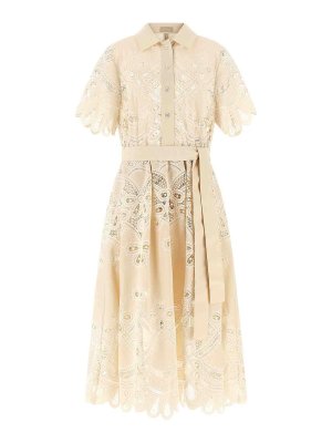 ELIE SAAB: flared jeans - Carving embroidery dress