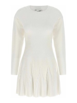 ELISABETTA FRANCHI: knee length dresses - Knitted pleated dress