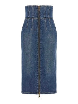 ELISABETTA FRANCHI: Jupes midi et au genou - Jupe Midi - Bleu