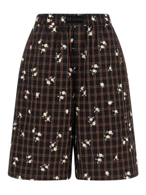 GANNI: pantaloni shorts - bermuda 'check flower'