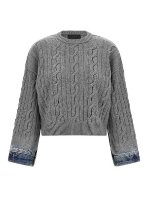 HAIKURE: Strickpullover mit Rundhalsausschnitt - Rundhalspullover - Grau