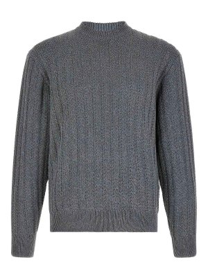 Hugo Boss: Suéteres con cuello pico - Suéter Cuello Redondo - Gris